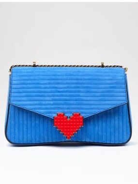 Les Petits Joueurs Blue suede Ivy Lolita Cannete crossbody or shoulder Bag $600